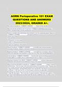 AORN Perioperative 101 EXAM QUESTIONS AND ANSWERS 2023/2024, GRADED A+. 