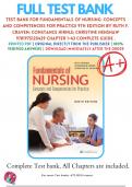 Test Bank For Fundamentals of Nursing 9th Edition By Ruth F. Craven: 9781975120429, All Chapters 1-43 