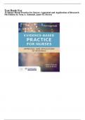 Test bank for Evidence-Based Practice for Nurses: Appraisal and Application of Research 5th Edition by Nola A. Schmidt | 9781284226324| Complete Guide 2024 | All Chapters.