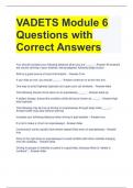 VADETS Module 6 Questions with Correct Answers