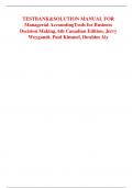 TESTBANK&SOLUTION MANUAL FOR  Managerial Accounting Tools for Business  Decision Making, 6th Canadian Edition, Jerry  Weygandt, Paul Kimmel, Ibrahim Aly 