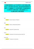 CERTIFIED LACTATION COUNSELOR  (CLC) STUDY EXAM | 246 QUESTIONS &  100% CORRECT ANSWERS (VERIFIED) |  LATEST UPDATE | GRADED A+ |  ALREADY GRADED