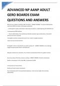 ADVANCED NP AANP ADULT GERO BOARDS EXAM QUESTIONS AND ANSWERS GRADED A+