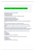Hartman's CNA Final Review Exam Questions and Answers -Graded A