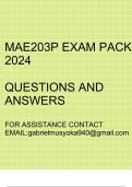 MAE203P Exam pack 2024(Questions and answers)