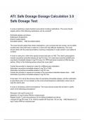 ATI: Safe Dosage Dosage Calculation 3.0 Safe Dosage Test Exam Questions with correct Answers 2024( A+ GRADED 100% VERIFIED).