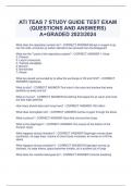 Package deal for ATI TEAS 7 STUDY  TEST EXAM (QUESTIONS AND ANSWERS) A+GRADED 2023/2024