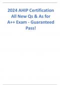 2024 AHIP Certification All New Qs & As for  A++ Exam - Guaranteed Pass! 