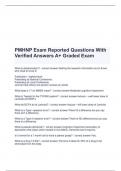 PMHNP Exam Reported Questions With Verified Answers A+ Graded Exam