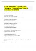  S-130 WILDLAND FIREFIGHTER TRAINING EXAM 2024 WITH 100% CORRECT ANSWERS
