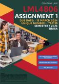 LML4806 ASSIGNMENT 1 MEMO - SEMESTER 1 - 2024 - UNISA – DUE DATE: - 15 MARCH 2024 (DETAILED REFERENCES) 