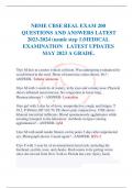 NBME CBSE REAL EXAM 200 QUESTIONS AND ANSWERS LATEST 2023-2024 (usmle step 1)MEDICAL EXAMINATION LATEST UPDATES MAY 2023 A GRADE.