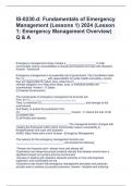 IS-0230.d: Fundamentals of Emergency Management (Lessons 1) 2024 (Lesson 1: Emergency Management Overview) Q & A