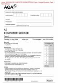 AQA 2024 AS COMPUTER SCIENCE 7516/2 Paper 2 Question Paper & Mark scheme (Merged) June 2024 [VERIFIED]