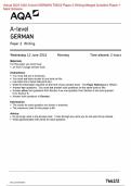 AQA 2024 A-level GERMAN 7662/2 Paper 2 Writing Question Paper & Mark scheme (Merged) June 2024 [VERIFIED]