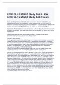 EPIC CLN 251-252 Study Set 3 - KW, EPIC CLN 251-252 Study Set 2 Exam