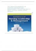 Test Bank for Essentials of Nursing Leadership and Management 7th Edition Weiss