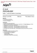 AQA 2024 A-level PSYCHOLOGY 7182/3 Paper 3 Issues and options in psychology Question Paper & Mark scheme (Merged) June 2024 [VERIFIED]