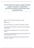 NICET PRACTICE FIRE ALARM SYSTEMS LEVEL II LESSON 1 ADVANCED DETECTION TOPICS  QUESTIONS AND ANSWERS 2024