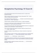 Straighterline Psychology 101 Exam #3 Questions and Answers