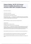 Patient Safety: IHI PS 103 Human Factors & Safety Questions and Answers 2024 with complete solution