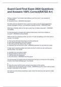 Guard Card Final Exam 2024 Questions and Answers 100% Correct(RATED A+)
