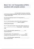 Block 1 & 2 - Air Transportation (2T2X1) questions with complete solution 