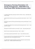 Emergency Nursing Orientation 3.0: Ocular Emergencies - ENA-ENO-C19 Final Exam With Verified Answers 2024
