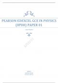 PEARSON EDEXCEL AS  PHYSICS  PAPER  1  QUESTION PAPER JUNE 2023