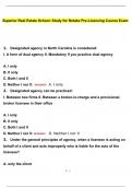 Superior Real Estate School: Study for Retake Pre-Licensing Course Exam and Final Exam Questions and Answers 100% Verified 2024