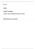  #O C R   GCSE  English Language  J351/01: Communicating information and ideas    Mark Scheme for June 2023