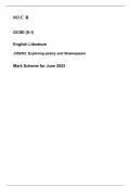  #O C R   GCSE (9-1)  English Literature  J352/02: Exploring poetry and Shakespeare   Mark Scheme for June 2023