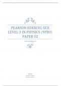 PEARSON EDEXCEL A LEVEL 3 IN PHYSICS PAPER 2 MARK SCHEME JUNE 2023