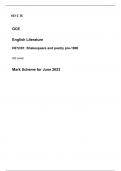  #O C R   GCE  English Literature  H072/01: Shakespeare and poetry pre-1900  AS Level   Mark Scheme for June 2023