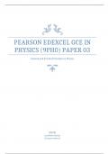 PEARSON EDEXCEL A LEVEL  PHYSICS PAPER 3 MARK SCHEME JUNE 2023