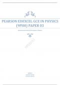 PEARSON EDEXCEL A LEVEL PHYSICS  PAPER 3 QUESTION PAPER JUNE 2023