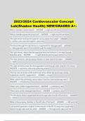 2023/2024 Cardiovascular Concept Lab(Shadow Health) NEW/GRADED A+. 