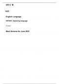 #O C R   GCE  English Language  H470/01: Exploring language  A Level   Mark Scheme for June 2023