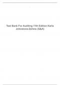 Test Bank For Auditing 11th Edition Karla Johnstone-Zehms (Q&A)