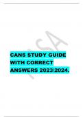 CANS STUDY GUIDE  WITH CORRECT  ANSWERS 20232024. Family Strengths: Carmen's parental rights have been terminated; she has no  other known family members. - CORRECT ANSWERS-3 Interpersonal Skills: 4-year-old Mindy is very shy. It takes a lot of pro