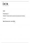 OCR A Level Chemistry A H432/01 JUNE 2023 MARK SCHEME: Periodic table, elements and physical chemistry
