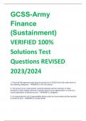 UPDATED GCSS-Army Finance (Sustainment) VERIFIED 100% Solutions Test Questions REVISED 2023/2024