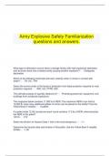   Army Explosive Safety Familiarization questions and answers.