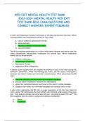 HESI EXIT MENTAL HEALTH TEST BANK  2023-2024 /MENTAL HEALTH HESI EXIT  TEST BANK REAL EXAM QUESTIONS AND  CORRECT ANSWERS|EXPERT FEEDBACK