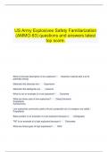  US Army Explosives Safety Familiarization (AMMO-63) questions and answers latest top score.