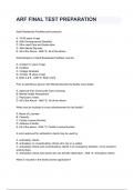 ARF FINAL TEST PREPARATION 2024 Questions & Answers Already Graded A