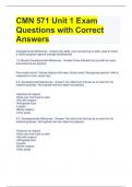 BUNDLE FOR  CMN 571 Exam Questions and Answers All Correct