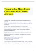 Topographic Maps Exam Questions with Correct Answers