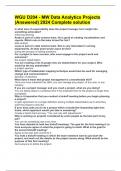 WGU D204: The Data Analytics Journey (Answered) Verified Solution 2024 100%  Data scientists are able to find ______, _________, and _____ in unstructured data. order, meaning, and value What is involved in the planning phase? 1. Defining goals 2. Organiz