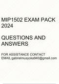 MIP1502 Exam pack 2024 (Questions and answers)